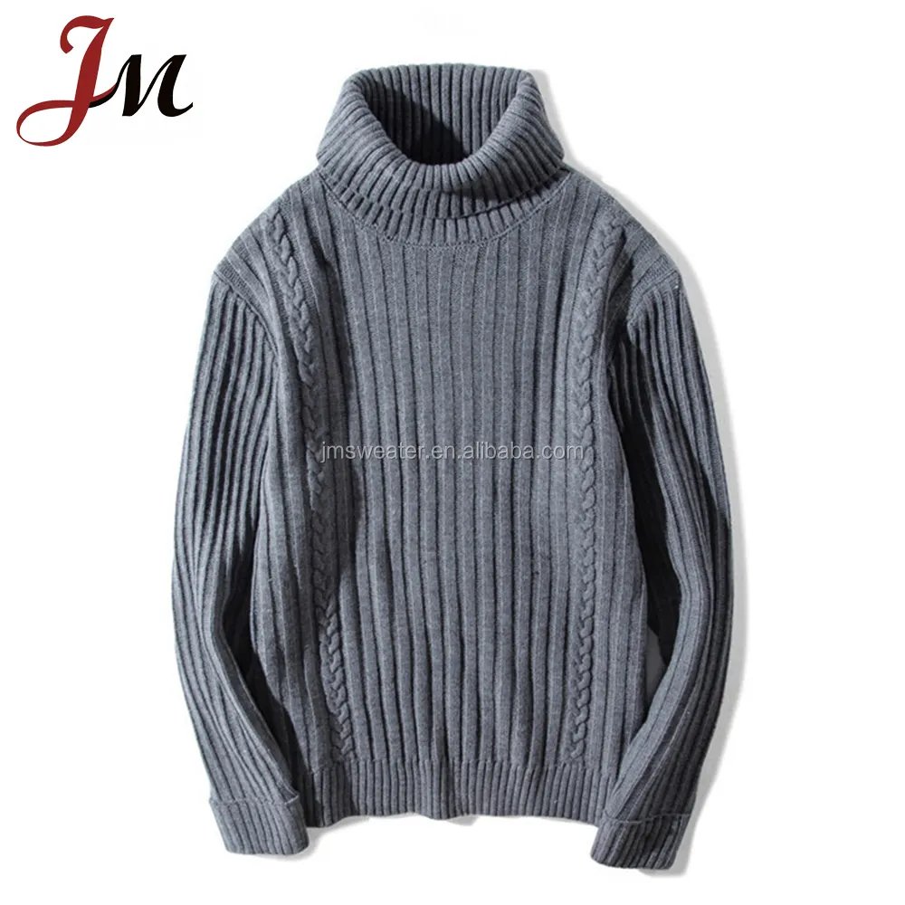 Sweater Wol Merino Sweater Musim Dingin Pria Sweater Turtleneck Tengah Pakaian Pria Dibuat Di Guangzhou Sweater Rajut Kustom Pria