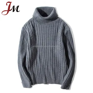 Pull en laine mérinos pour hommes, col roulé, mode d'hiver, vêtement masculin, tricoté, personnalisé,