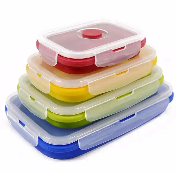 500ml Collapsable Silicone Container (Circle + Rectangle Set