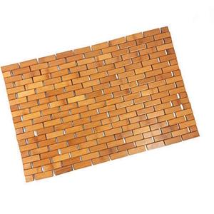 Natural Bamboo <strong>Wood</strong> Bath <strong>Mat</strong>: Wooden Door <strong>Mat</strong>/Kitchen Floor Rug - Bathroom <strong>Shower</strong> and Tub <strong>Mats</strong> - Product Image 1