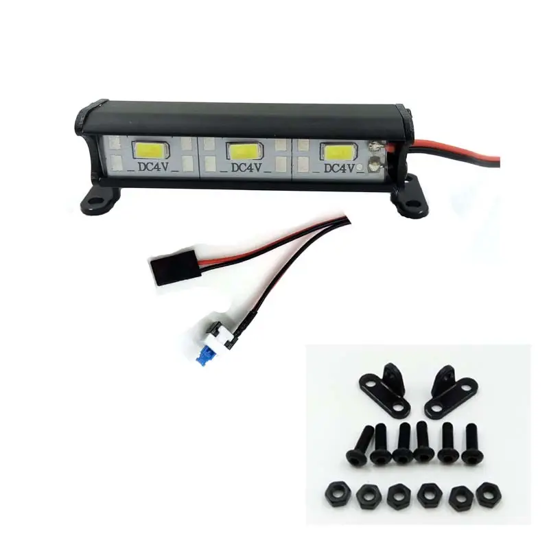 RC Aluminium 3 LED Light Bar untuk 1 10 Mobil 1/16 / ECX TAMIYA,AXIAL,RC4WD Crawler Car Roof Light