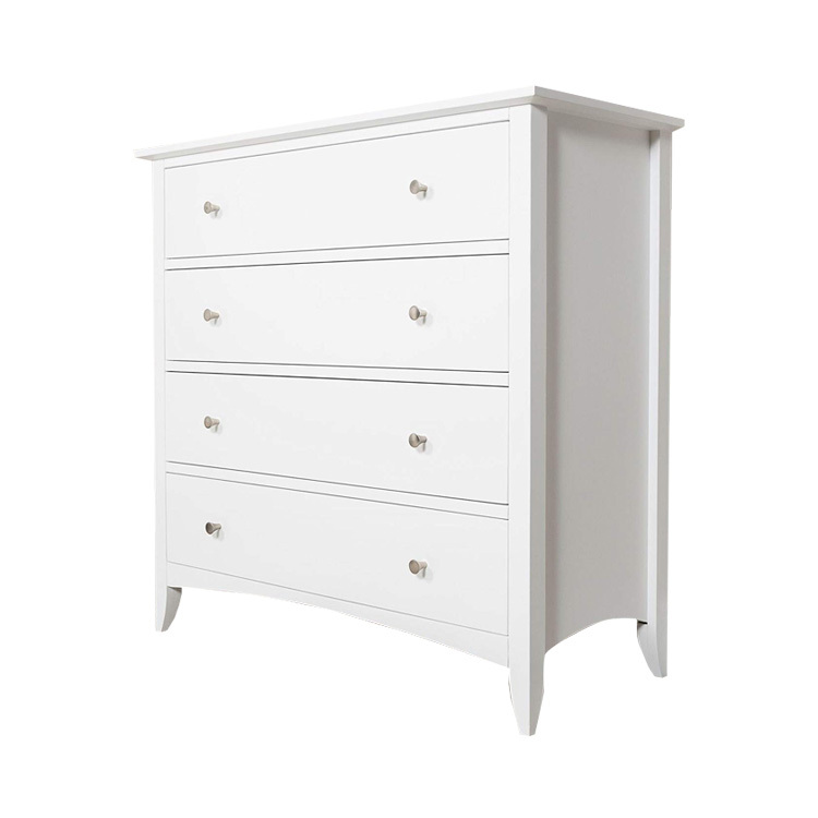 Home decoration white colour living room furniture side cabinet with 5 drawers for storage
