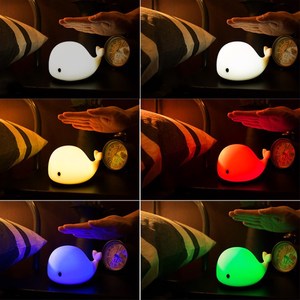 Wholesale New Design Creative Bedroom Soft Dolphin Silicone Baby <strong>Nursery</strong> Lamp Tap Control 6 Colors 3D LED Night <strong>Light</strong> - Product Image 5