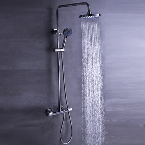 Europeo Termostatico Tubo Cromato Fissato Al Muro Bagno Vasca Da Bagno <span class=keywords><strong>Doccia</strong></span> Miscelatore Rubinetto - Product Image 3