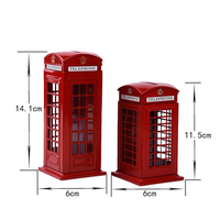 Tirelire en métal en forme de cabine téléphonique rouge de style londonien