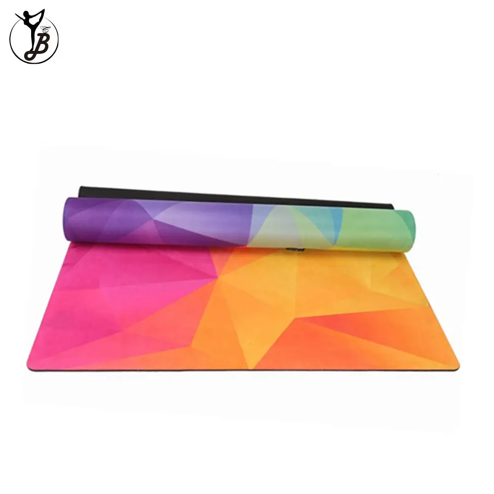 Matras Yoga Motif Kustom Karet Alam, Matras Yoga Panas, Alas Handuk Yoga Senam