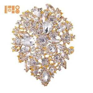 Wholesale big wedding brooch pins ,big crystal rhinestone brooch pins for wedding decoration