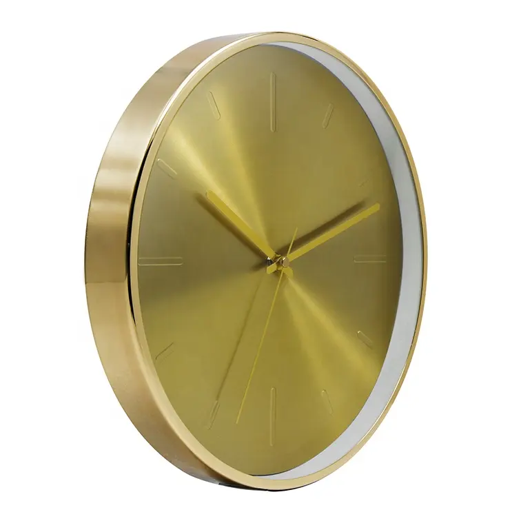 Cassa in oro rosa da 12 pollici quadrante in alluminio nero numeri 3D movimento silenzioso alla moda telaio in metallo orologio da parete moderno di lusso