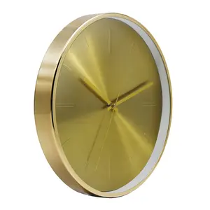Boîtier en or Rose 12 pouces cadran en aluminium noir numéros 3D à la mode mouvement silencieux cadre métallique horloge murale moderne de luxe