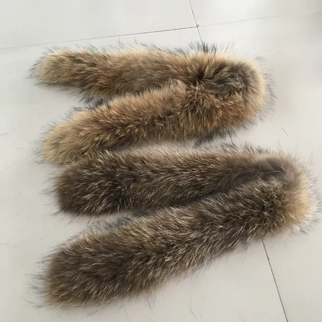 Natural Raccoon Fur Trimming / Real Fur Hood Trim / Trim For Collar