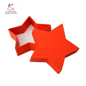 Custom Printing Logo Cardboard Paper Packaging Lid Top Star Shape Gift Box