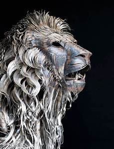 Majestic <span class=keywords><strong>Lion</strong></span> Modern Metalls piegel Polierte Edelstahl Tiers tatue Skulptur - Product Image 2