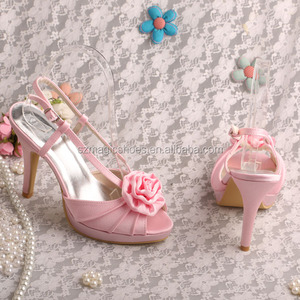 <span class=keywords><strong>Sandali</strong></span> personalizzati con fiori <span class=keywords><strong>rosa</strong></span> per tacchi alti da sposa - Product Image 2