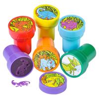 Enfants Dessin Animé Dinosaure Animal Auto Encres Timbre Petit En Plastique Promotion Jouets Timbre Ensemble Pour Enfants