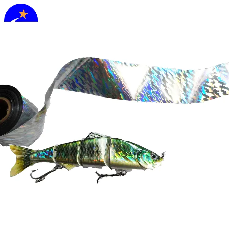 釣りルアー用のカラフルなホログラフィックフォイル、ホログラフィック紙ステッカー、ホログラフィック自己粘着紙フィルム
