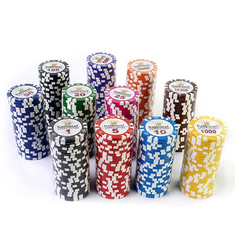 Hot! 14G clay poker chip with stickers inlay
