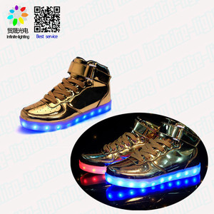 7 ألوان لامعة بو USB شحن الاطفال الكبار رجل قابلة للشحن مصباح إضاءة ليد أحذية - Product Image 5
