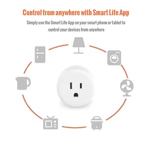 Tuya Smart Plug US Remote Control 10A Tuya Mini WiFi Plug with Alexa Plug Google Home Voice Controlタイミングスケジュールスマートソケット