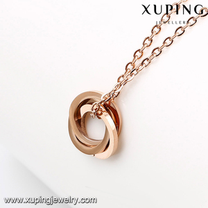 Collar-00220-Colombia, Joyería de Moda, Collar de Acero Dorado con una Sola Piedra para Adolescentes - Product Image 2
