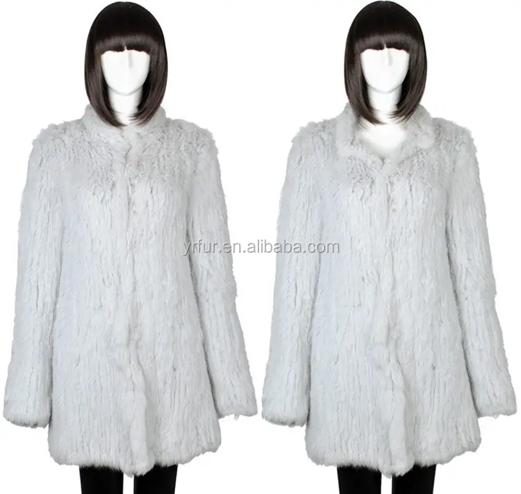 YR502 cappotto di pelliccia da donna di alta qualità/indumento di pelliccia di coniglio OEM di fabbrica