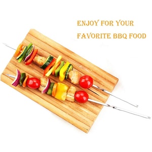 Bộ Xiên Nướng BBQ Bằng Thép Không Gỉ Xiên Kim Loại Dẹt 14 Inch Để Nướng - Product Image 3