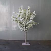 120 см высокого искусственного белого свадебного цветка вишни центральное дерево для украшения стола