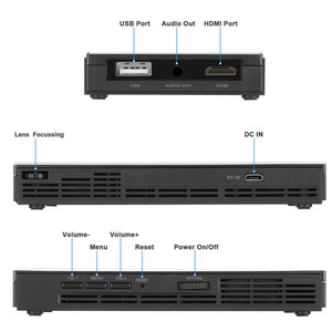 HDP100S <strong>Mini</strong> DLP <strong>Projector</strong> Visible <strong>1000</strong> <strong>Lumens</strong> Linux HD Media Player. - Product Image 5