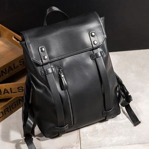 New Large Capacity Casual <strong>Black</strong> School <strong>Backpacks</strong> High Quality PU <strong>Leather</strong> <strong>Backpacks</strong> School Bags Trendy Students <strong>Backpack</strong> - Product Image 2