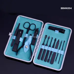 Be Beauty Premium 13Pc Blue Nail Art Nail Clipper Pedicure Tools Stainless Steel Manicure Set in Leather Case