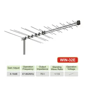 VHF/UFH 32E DTMB/HDTV Antena TV Exterior 32e Yagi Antena UHF VHF fm Yagi Exterior Uhf vhf Antena 168-860MHZ