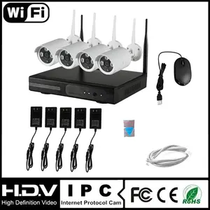 H.264 4 pcs WiFi IP IR 防水摄像机和 4 通道 NVR 套件 (HDV-IPK1004)