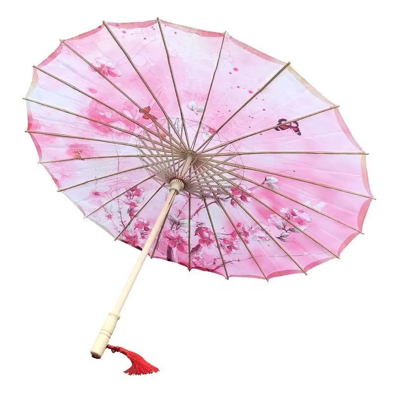 China factory handmade parasol oiled paper umbrella souvenir flower printed paper umbrella parasol for wedding favor decoration