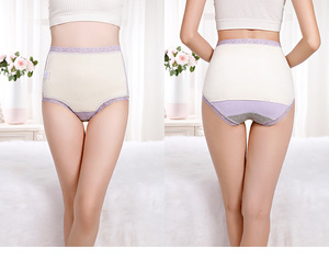 Shanhao OEM, bragas menstruales térmicas de cintura alta acolchadas para <span class=keywords><strong>mujer</strong></span>, a prueba de fugas, teñidas a la moda, todos los días - Product Image 2