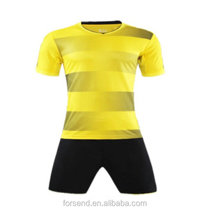 New design your own soccer jersey football kit full set 2018 yellow soccer jersey OEM - Product Image 1