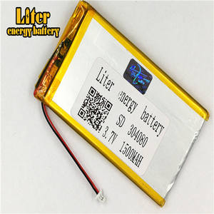 Plug 1,0-2 p 304080 ultra-thin polymer lithium battery 1500 mAh outdoor lighting 3,7 V Medical equipment with NTC - Product Image 1