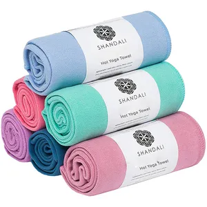 Hot Sale Absorbent Günstige Übung Reinig bar Rutsch fest Benutzer definierte Faltbare Yoga matte Handtuch
