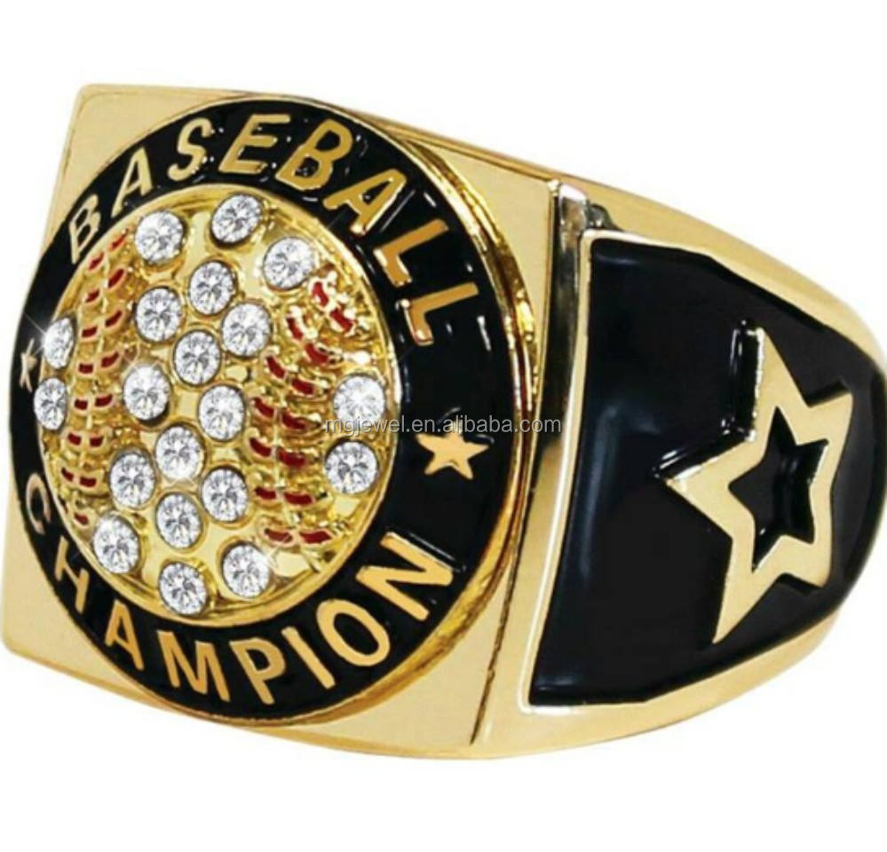 Custom Kids Baseball Cheap Championship Rings with Bling Stones