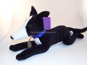Peluche OEM ODM di Levriero <span class=keywords><strong>Bianco</strong></span>, Nero e Grigio, Morbido Giocattolo a Forma di Cane - Product Image 3