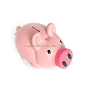 2016 so cute pvc piggy money box top quality cute pink pig shape coin saving box