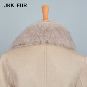 Haut de gamme Hiver Nouveau <span class=keywords><strong>Manteau</strong></span> En <span class=keywords><strong>Cachemire</strong></span> Femmes Pure <span class=keywords><strong>Laine</strong></span> Double-face lady <span class=keywords><strong>Manteau</strong></span> Avec Fourrure De Renard Col - Product Image 4
