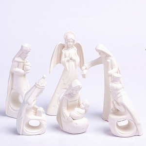 Scultura Artigianale <span class=keywords><strong>in</strong></span> Ceramica <span class=keywords><strong>di</strong></span> Porcellana Bianca Non Smaltata per <span class=keywords><strong>Decorazioni</strong></span> Natalizie Domestiche - Product Image 6