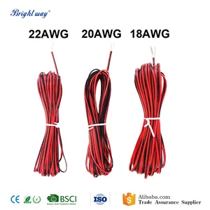 2 pines 18AWG rojo eléctrico extensión negro rollo de cable de alambre
