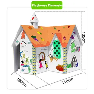 CUSTOM OEM Kids toy Cardboard play house/ cardboard kids play toy indoor corrugated paper Furniture