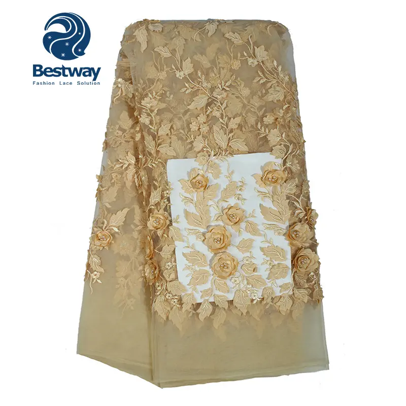 Bestway 3d tessuto di pizzo Ricamato da sposa in pizzo tessile/francese merletto di cerimonia nuziale