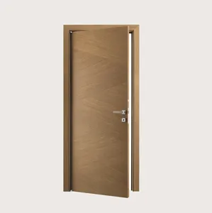 Núcleo sólido puerta rasante de chapa de diseño para la habitación