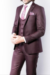 El novio elegante usa un esmoquin con solapa en Pico/Traje de boda para hombre/Conjunto de <span class=keywords><strong>3</strong></span> piezas para hombre (chaqueta + Pantalones + Chaleco) - Product Image 5