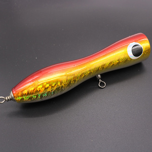 D1-appât flottant en bois pour la pêche, <span class=keywords><strong>leurre</strong></span> pour attraper des poissons, matériel pour pêcher en eau salée, type Popper, pour GT, nouveau, 105g - Product Image 5