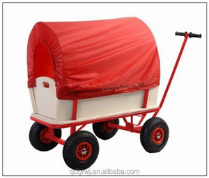 Chariot à main à quatre roues en bois, outil de jardin - Product Image 3