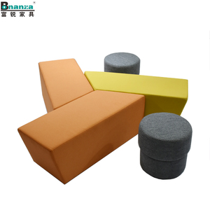 OT-03X#leather <strong>Large</strong> <strong>Pouffe</strong> Bed for Living Room - Product Image 1