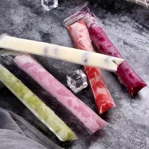 Disposable Ice Popsicle Mold Bags Freezer Tubes With Zip Seals